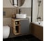 Тумба Bauedge Bau Dream Blackwood 60 правая, графит, раковина BAU Element D40, белая, смеситель Hotel Black черный SD4299 4