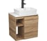 Тумба Bauedge Bau Dream Blackwood 60 правая, раковина BAU Cerama 48х37 белая, смеситель Hotel Black черный SD3355 1