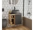 Тумба Bauedge Bau Dream Blackwood 60 правая, графит, раковина BAU Element D41, темно-серая, смеситель Hotel Dream Black черный SD4315 10