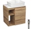 Тумба Bauedge Bau Dream Blackwood 60 правая, раковина BAU Cerama 48х37 белая, выпуск клик клак белый SD3359 1
