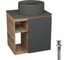 Тумба Bauedge Bau Dream Blackwood 60 правая, графит, раковина BAU Element D41, темно-серая, выпуск клик клак хром SD4316 1