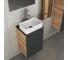 Комплект для ванной Bauedge 4 предмета (тумба Bau 40, графит + раковина BAU Hotel mini 37x23 + смеситель Hotel Still, выпуск клик-клак, черный) BD1932 8