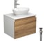 Комплект для ванной Bauedge 4 предмета (тумба Bau Dream 60 + раковина овальная BAU 41x33, белая + смеситель Hotel Still, выпуск клик-клак, черный) BD1705 1