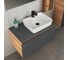 Комплект для ванной Bauedge 4 предмета (тумба Bau Dream 80 графит + раковина BAU 48x37, с отв. под смеситель + смеситель Cerama Black, выпуск клик-клак, черн BD2357 2