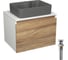Комплект Bauedge тумба Bau Dream Blackwood 60, 1 ящик, раковина BAU Cerama 48x37, темно-серая, выпуск клик клак хром BD2815 1