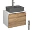 Комплект Bauedge тумба Bau Dream Blackwood 60, 1 ящик, раковина BAU Cerama 48x37, темно-серая, смеситель Hotel Stil, нерж. сталь, выпуск клик клак белый BD2817 1