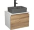 Комплект Bauedge тумба Bau Dream Blackwood 60, 1 ящик, раковина BAU Cerama 48х37, темно-серая, смеситель Hotel Black, черный матовый BD2810 1