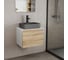 Комплект Bauedge тумба Bau Dream Blackwood 60, 1 ящик, раковина BAU Cerama 48х37, темно-серая, смеситель Hotel Black, черный матовый BD2810 2