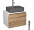 Комплект Bauedge тумба Bau Dream Blackwood 60, 1 ящик, раковина BAU Cerama 48х37, темно-серая, смеситель Hotel Dream, нерж. сталь, выпуск клик клак белый BD2820 1
