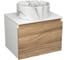 Комплект Bauedge тумба Bau Dream Blackwood 60, 1 ящик, раковина круглая накладная BAU Element D41 с отверстием под смеситель, мрамор BD2955 1