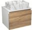 Комплект Bauedge тумба Bau Dream Blackwood 60, 1 ящик, раковина прямоугольная BAU Cerama 48x37, мрамор BD2983 1