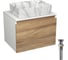 Комплект Bauedge тумба Bau Dream Blackwood 60, 1 ящик, раковина прямоугольная BAU Cerama 48x37, мрамор, выпуск клик клак черный BD2989 1