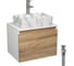 Комплект Bauedge тумба Bau Dream Blackwood 60, 1 ящик, раковина прямоугольная BAU Cerama 48x37, мрамор, смеситель Hotel Stil, нерж. сталь, выпуск клик клак хр BD2991 1