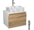 Комплект Bauedge тумба Bau Dream Blackwood 60, 1 ящик, раковина прямоугольная BAU Cerama 48x37, мрамор, смеситель Hotel Dream, нерж. сталь, выпуск клик клак х BD2994 1