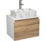 Комплект Bauedge тумба Bau Dream Blackwood 60, 1 ящик, раковина прямоугольная BAU Cerama 48x37, мрамор, смеситель Hotel Stil, нерж. сталь BD2984 1