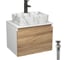 Комплект Bauedge тумба Bau Dream Blackwood 60, 1 ящик, раковина прямоугольная BAU Cerama 48х37, мрамор, смеситель Hotel Black, черный матовый, выпуск клик кл BD2993 1