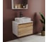 Комплект Bauedge тумба Bau Dream Blackwood 60, 1 ящик, раковина прямоугольная BAU Cerama 48х37, мрамор, смеситель Hotel Black, черный матовый BD2985 2