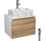 Комплект Bauedge тумба Bau Dream Blackwood 60, 1 ящик, раковина прямоугольная BAU Cerama 48х37, мрамор, смеситель Hotel Stil, нерж. сталь, выпуск клик клак бе BD2992 1