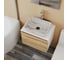 Комплект Bauedge тумба Bau Dream Blackwood 60, 1 ящик, раковина прямоугольная BAU Hotel 48x37, мрамор, смеситель Hotel Stil, нерж. сталь, выпуск клик клак, ч BD3017 2