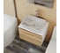 Комплект Bauedge тумба Bau Dream Blackwood 60, 1 ящик, раковина прямоугольная BAU Hotel 48x37, мрамор, смеситель Hotel Stil, нерж. сталь, выпуск клик клак, х BD3018 2