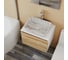 Комплект Bauedge тумба Bau Dream Blackwood 60, 1 ящик, раковина прямоугольная BAU Hotel 48х37, мрамор, смеситель Hotel Stil, нерж. сталь, выпуск клик клак, б BD3019 2