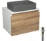Комплект Bauedge тумба Bau Dream Blackwood 60, 1 ящик, раковина прямоугольная BAU Hotel 48х37, темно-серая матовая, выпуск клик клак, белый BD3034 1