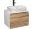 Комплект Bauedge тумба Bau Dream Blackwood 60, 1 ящик, раковина прямоугольная BAU Hotel 48х37, мрамор, смеситель Hotel Stil, черный матовый BD3013 1