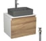 Комплект Bauedge тумба Bau Dream Blackwood 60, 1 ящик, раковина прямоугольная BAU Hotel 48х37, темно-серая матовая, смеситель Hotel Stil, нерж. сталь, выпуск BD3038 1