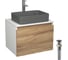 Комплект Bauedge тумба Bau Dream Blackwood 60, 1 ящик, раковина прямоугольная BAU Hotel 48х37, темно-серая матовая, смеситель Hotel Stil, нерж. сталь, выпуск BD3037 1