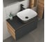 Комплект для ванной Bauedge 4 предмета (тумба Bau 80, графит + раковина BAU Stil Black White 50х40 + смеситель Hotel Black, выпуск клик-клак, черный) BD2243 8