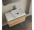 Комплект Bauedge тумба Bau Dream Blackwood 80, 1 ящик, дверца, раковина прямоугольная BAU Hotel 48х37, мрамор, смеситель Hotel Stil, нерж. сталь, выпуск клик BD3027 3
