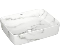 Комплект Bauedge тумба Bau Dream Blackwood 80, 1 ящик, дверца, раковина прямоугольная BAU Hotel 48х37, мрамор, смеситель Hotel Stil черный, выпуск клик клак, BD3030