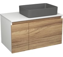 Комплект Bauedge тумба Bau Dream Blackwood 80, 1 ящик, дверца, раковина прямоугольная BAU Hotel 48х37, темно-серая матовая BD3041