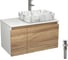Комплект Bauedge тумба Bau Dream Blackwood 80, 1 ящик, дверца, раковина прямоугольная BAU Hotel 48х37, мрамор, смеситель Hotel Stil, нерж. сталь, выпуск клик BD3029 1