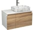 Комплект Bauedge тумба Bau Dream Blackwood 80, 1 ящик, дверца, раковина прямоугольная BAU Hotel 48х37, мрамор, смеситель Hotel Stil, нерж. сталь BD3022 1