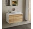 Комплект Bauedge тумба Bau Dream Blackwood 80, 1 ящик, дверца, раковина прямоугольная BAU Hotel 48х37, мрамор, смеситель Hotel Stil, нерж. сталь BD3022 2