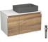 Комплект Bauedge тумба Bau Dream Blackwood 80, 1 ящик, дверца, раковина прямоугольная BAU Hotel 48х37, темно-серая матовая, выпуск клик клак, белый BD3044 1