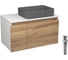 Комплект Bauedge тумба Bau Dream Blackwood 80, 1 ящик, дверца, раковина прямоугольная BAU Hotel 48х37, темно-серая матовая, выпуск клик клак, хром BD3046 1