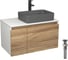 Комплект Bauedge тумба Bau Dream Blackwood 80, 1 ящик, дверца, раковина прямоугольная BAU Hotel 48х37, темно-серая матовая, смеситель Hotel Stil черный, выпу BD3050 1