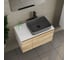 Комплект Bauedge тумба Bau Dream Blackwood 80, 1 ящик, дверца, раковина прямоугольная BAU Hotel 48х37, темно-серая матовая, смеситель Hotel Stil черный, выпу BD3050 2