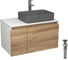 Комплект Bauedge тумба Bau Dream Blackwood 80, 1 ящик, дверца, раковина прямоугольная BAU Hotel 48х37, темно-серая матовая, смеситель Hotel Stil, нерж. сталь BD3047 1