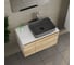 Комплект Bauedge тумба Bau Dream Blackwood 80, 1 ящик, дверца, раковина прямоугольная BAU Hotel 48х37, темно-серая матовая, смеситель Hotel Stil, нерж. сталь BD3047 2