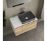 Комплект Bauedge тумба Bau Dream Blackwood 80, 1 ящик, дверца, раковина прямоугольная BAU Hotel 48х37, темно-серая матовая, смеситель Hotel Stil, нерж. сталь BD3049 2