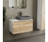 Комплект Bauedge тумба Bau Dream Blackwood 80, 1 ящик, дверца, раковина прямоугольная BAU Hotel 48х37, темно-серая матовая, смеситель Hotel Stil, черный BD3043 2