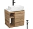 Тумба Bauedge Bau Dream Blackwood 60 правая, раковина BAU Hotel 48х37, смеситель для раковины высокий Hotel Black, черный, выпуск клик клак, черный SD3224 1