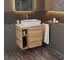 Тумба Bauedge Bau Dream Blackwood 60 правая, раковина BAU Hotel Black Rand 48х37, смеситель для раковины высокий Hotel Still, нержавеющая сталь SD3248 2