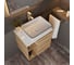 Тумба Bauedge Bau Dream Blackwood 60 правая, раковина BAU Hotel Black Rand 48х37, смеситель для раковины высокий Hotel Still, нержавеющая сталь, выпуск клик к SD3250 7