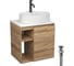 Тумба Bauedge Bau Dream Blackwood 60 правая, раковина BAU Nimb 51х41 белая, смеситель Hotel Dream Black, нерж. сталь, черный, выпуск клик клак черный SD3352 1