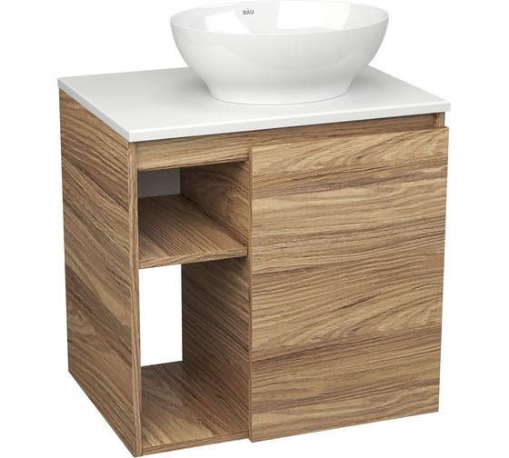 Тумба Bauedge Bau Dream Blackwood 60 правая, раковина BAU Nimb 41х33 SD3270 1