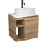 Тумба Bauedge Bau Dream Blackwood 60 правая, раковина BAU Nimb 51х41 белая, смеситель Hotel Dream Black, нерж. сталь, черный SD3343 1